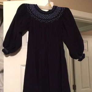 Navy Ankle Length Holiday Dress